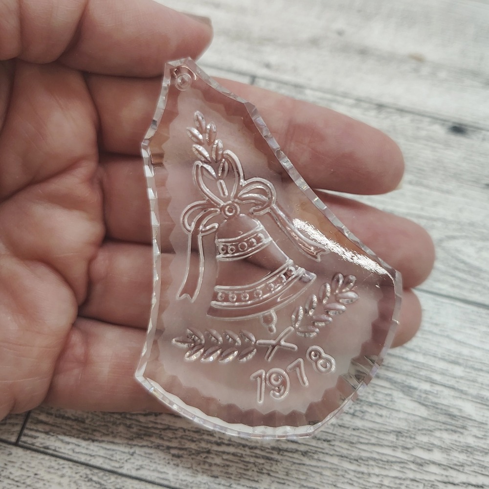 1978 Clear Christmas Bell Ornament Acrylic Retro Holiday Decor